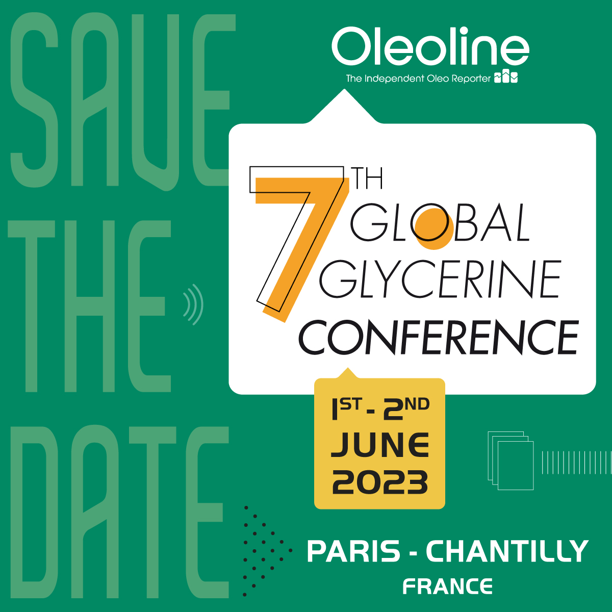 Save the date - 7th Global Glycerine Conference